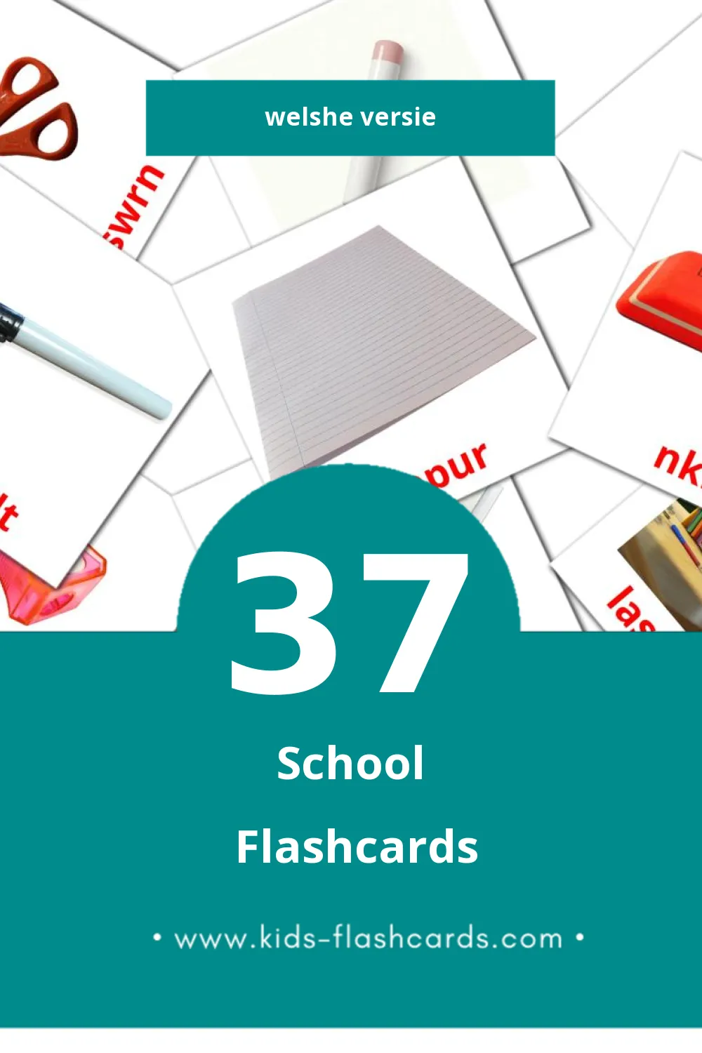Visuele fkrdjifdk Flashcards voor Kleuters (37 kaarten in het Welsh)