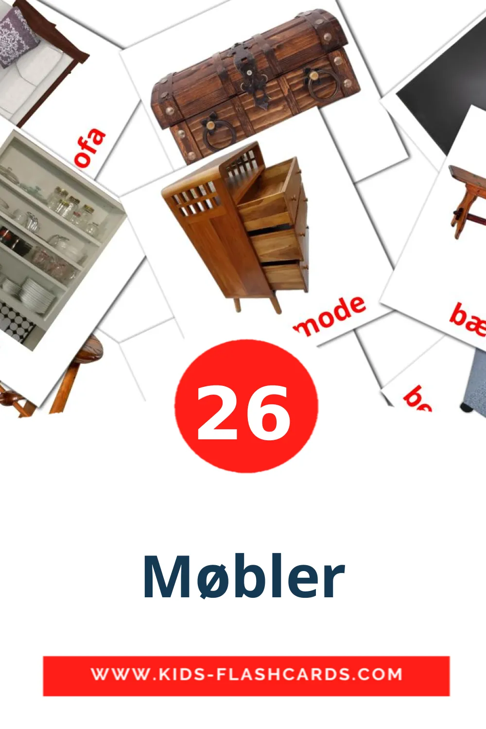 26 carte illustrate di Møbler per la scuola materna in dansk