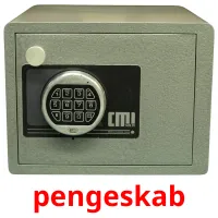 pengeskab flashcards illustrate