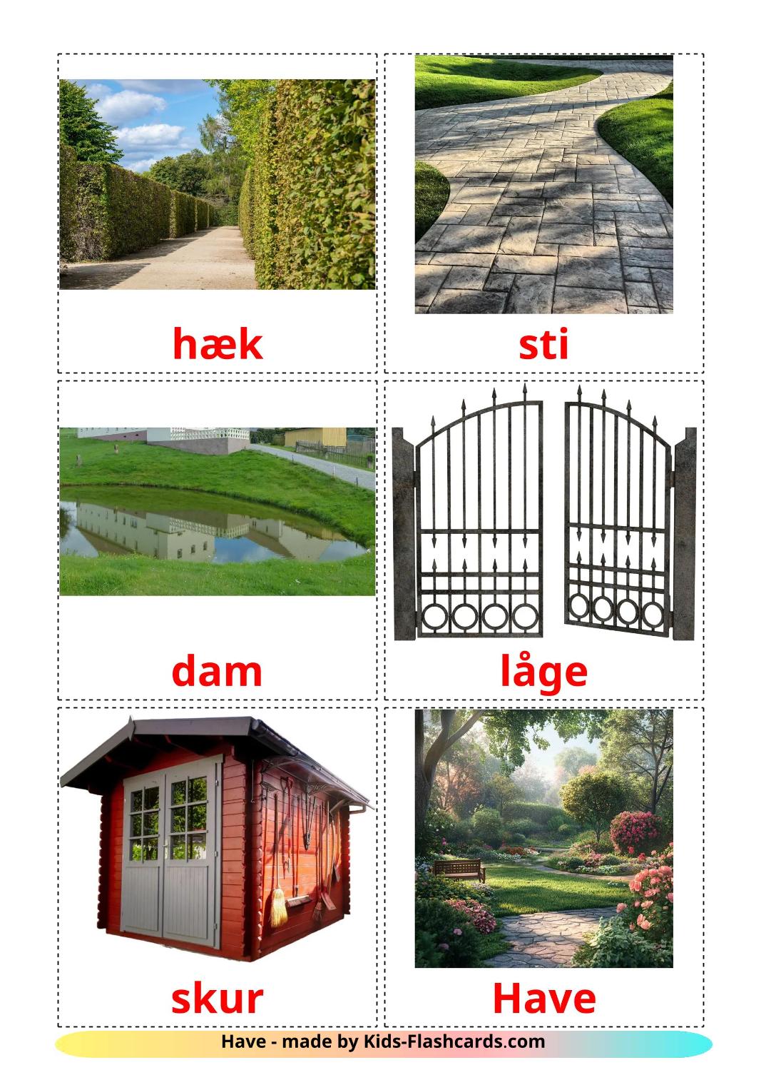 Giardino - 19 flashcards dansk stampabili gratuitamente