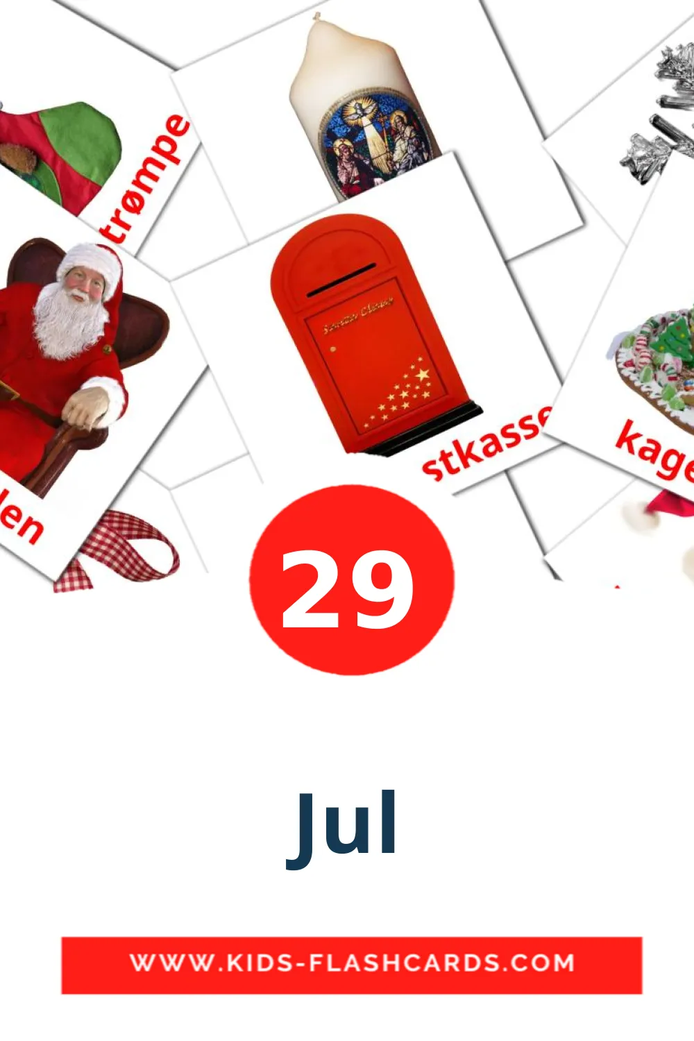 Jul на датском для Детского Сада (29 карточек)