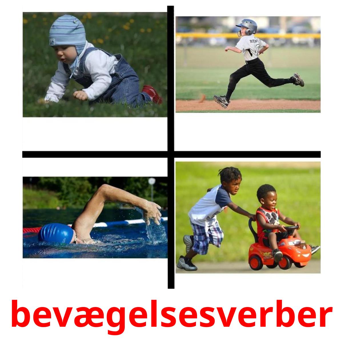 bevægelsesverber billedkort for børn med billeder