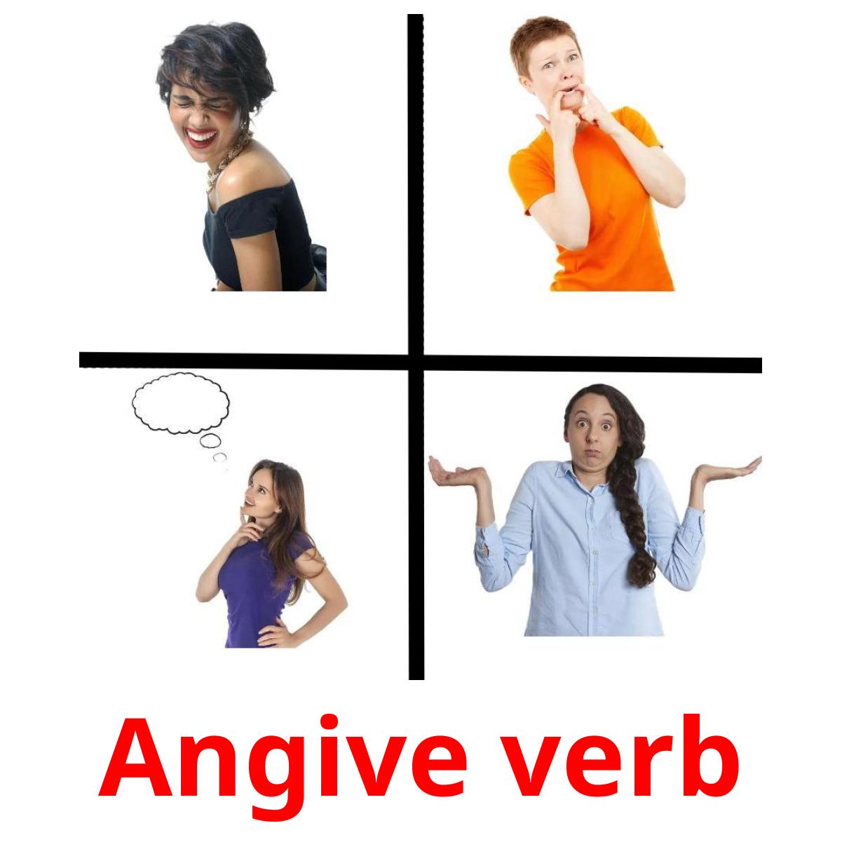 Angive verb cartões com imagens