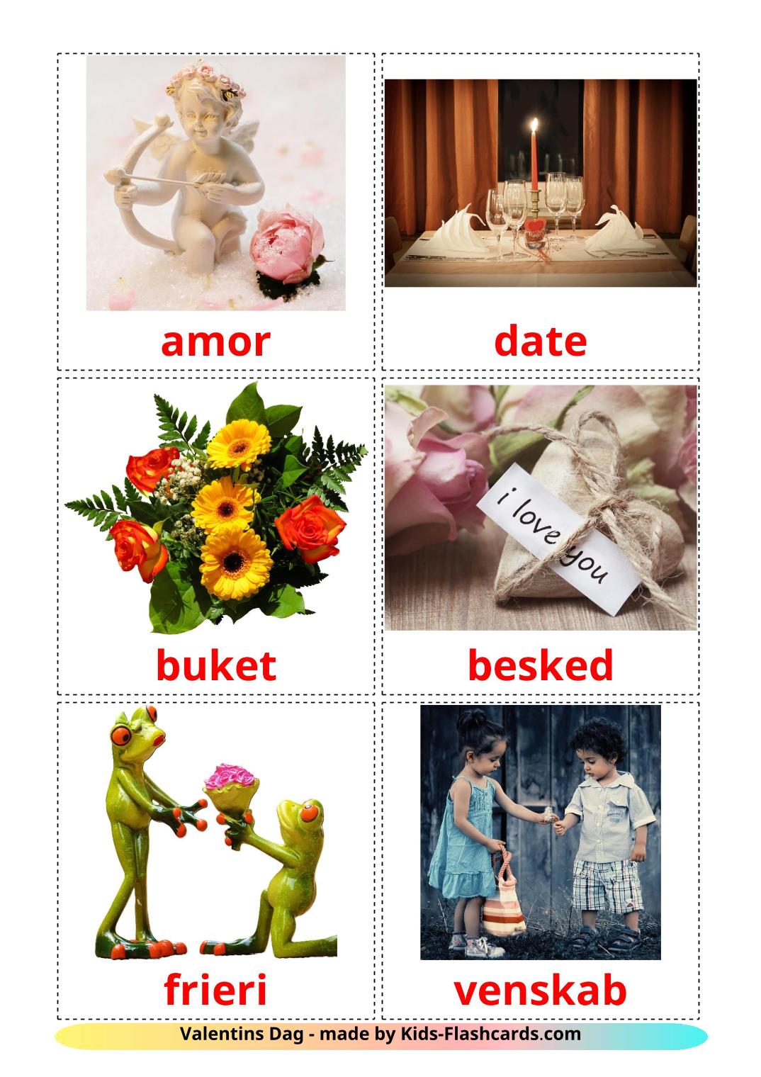 San Valentino - 18 flashcards dansk stampabili gratuitamente