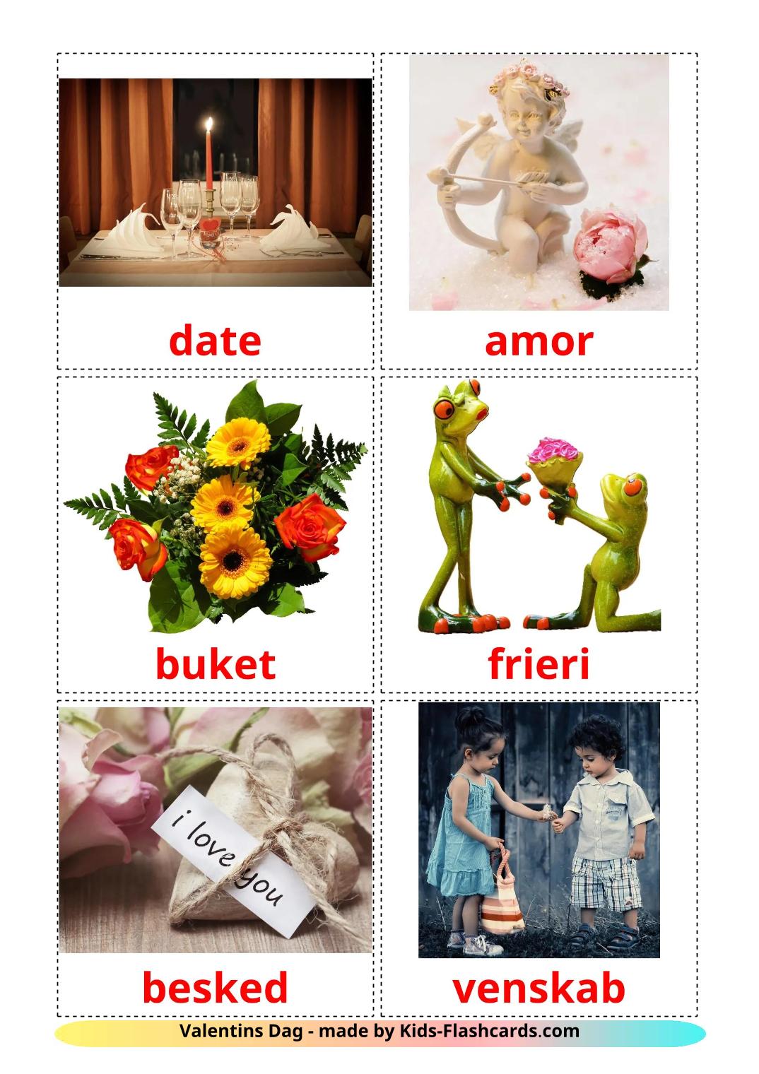 San Valentino - 19 flashcards dansk stampabili gratuitamente