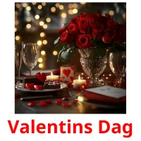 Valentins Dag flashcards illustrate