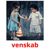 venskab flashcards illustrate