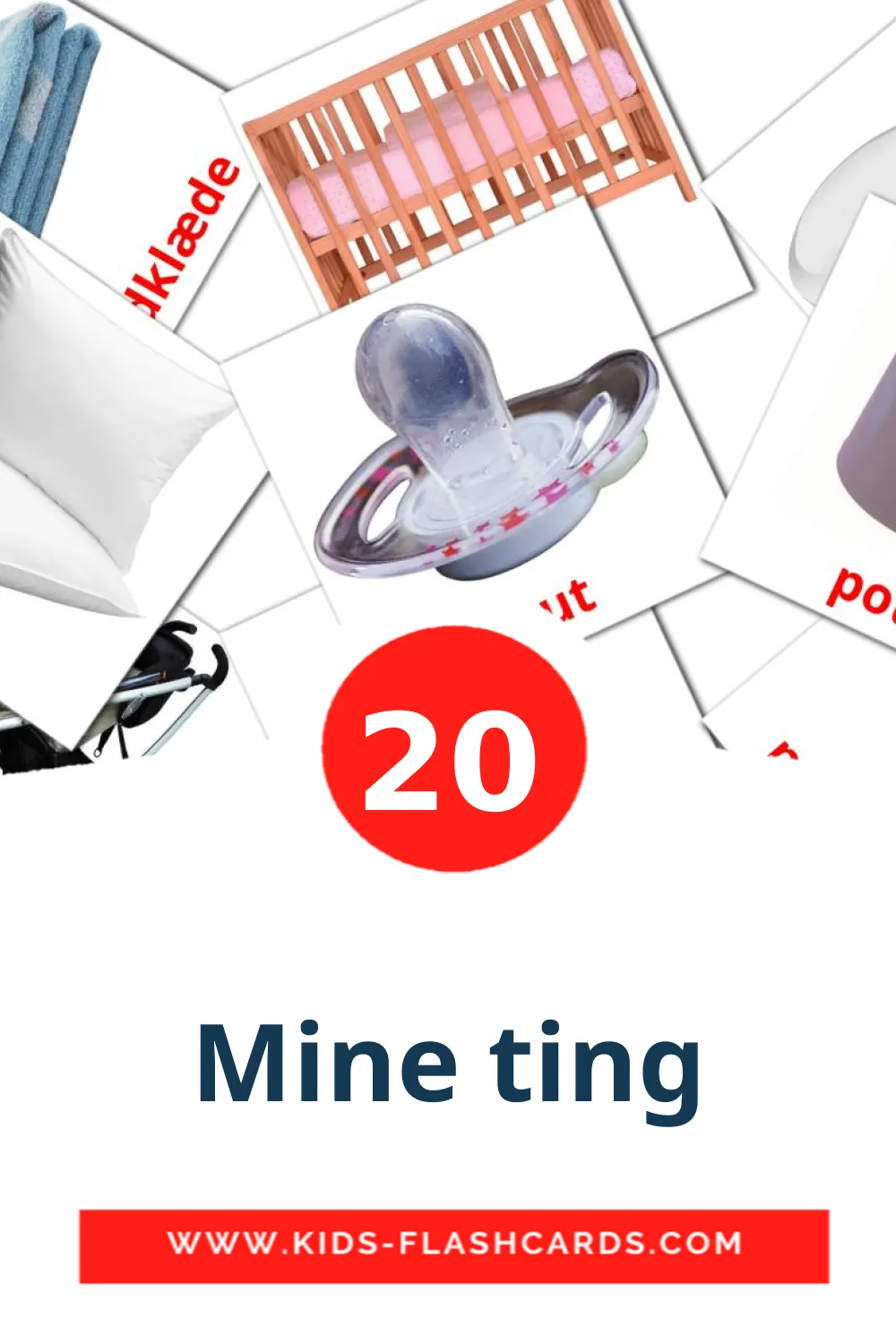 20 Mine ting Picture Cards for Kindergarden in dansk