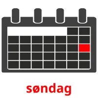 søndag picture flashcards