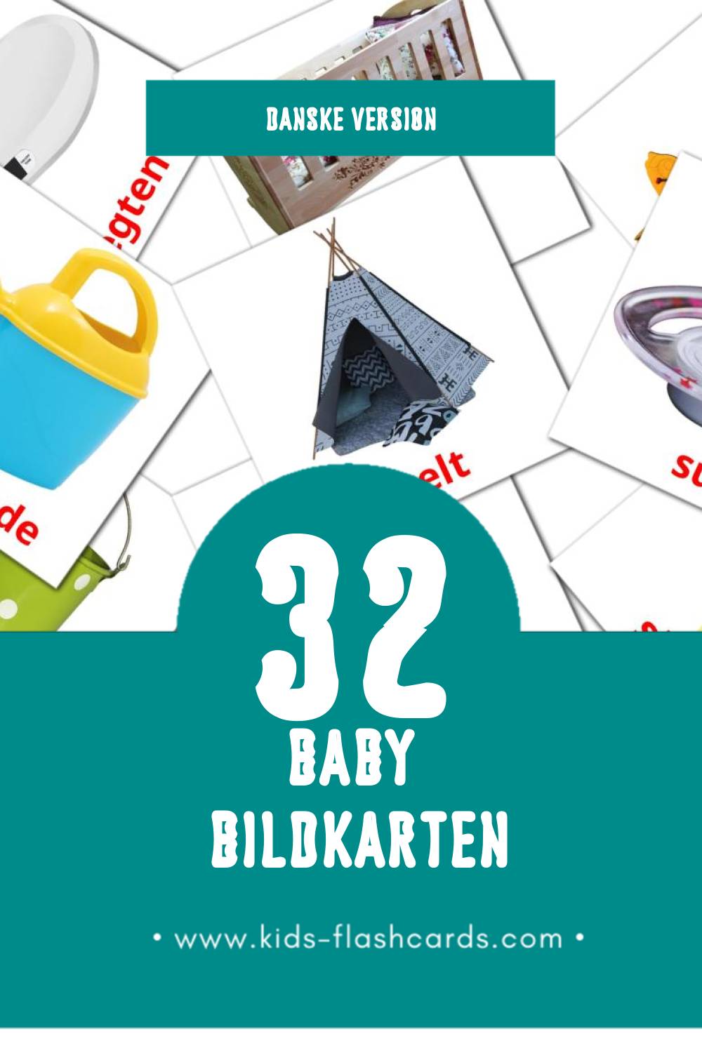 Visual Bbay Flashcards für Kleinkinder (32 Karten in Dansk)