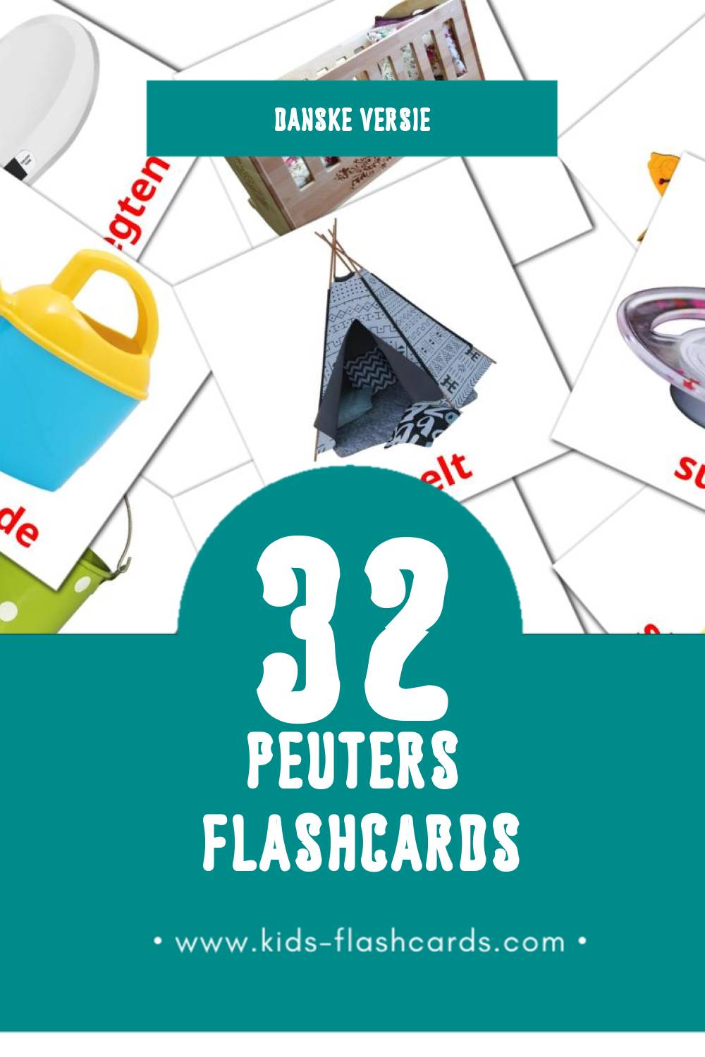 Visuele Bbay Flashcards voor Kleuters (32 kaarten in het Dansk)