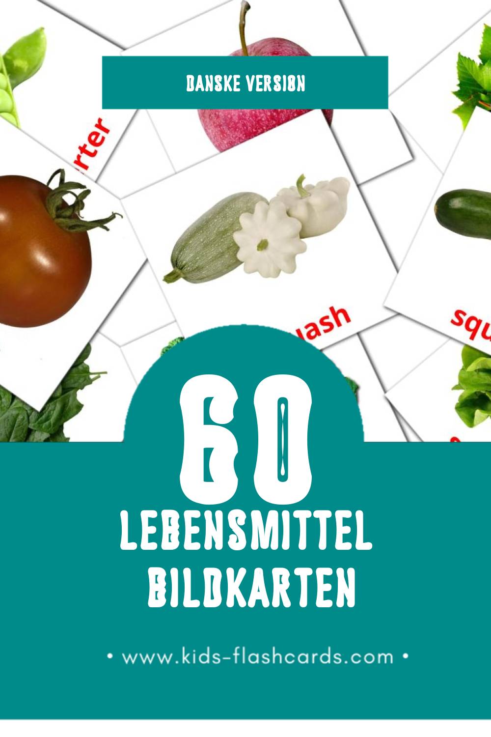 Visual Mad Flashcards für Kleinkinder (60 Karten in Dansk)