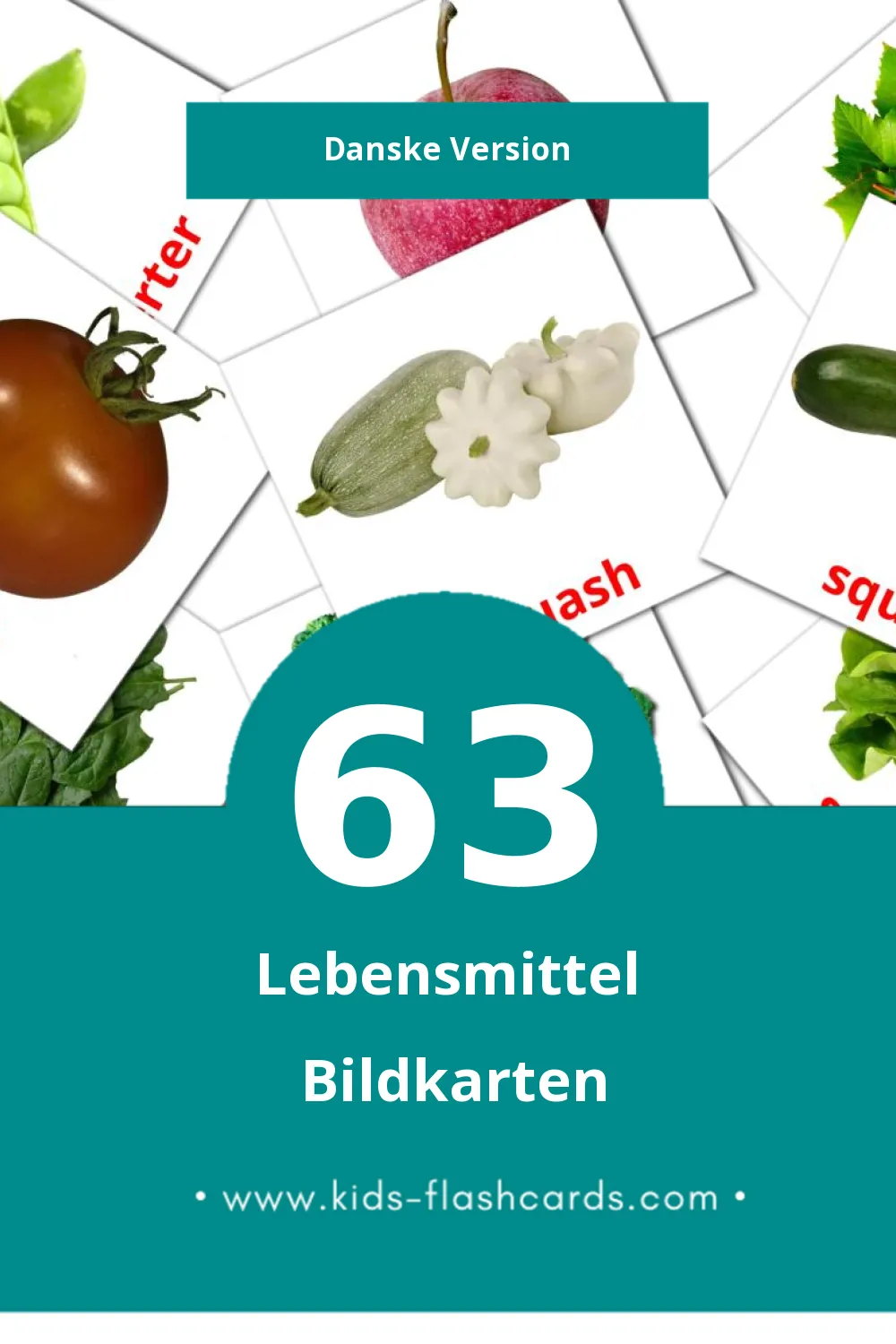 Visual Mad Flashcards für Kleinkinder (63 Karten in Dansk)