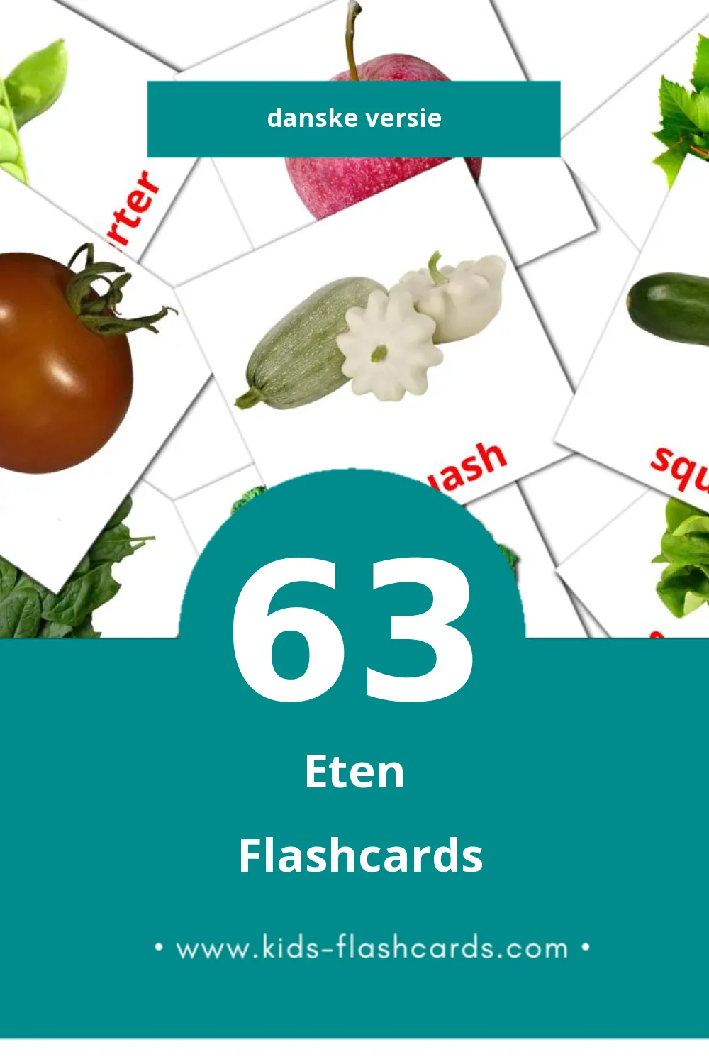 Visuele Mad Flashcards voor Kleuters (63 kaarten in het Dansk)