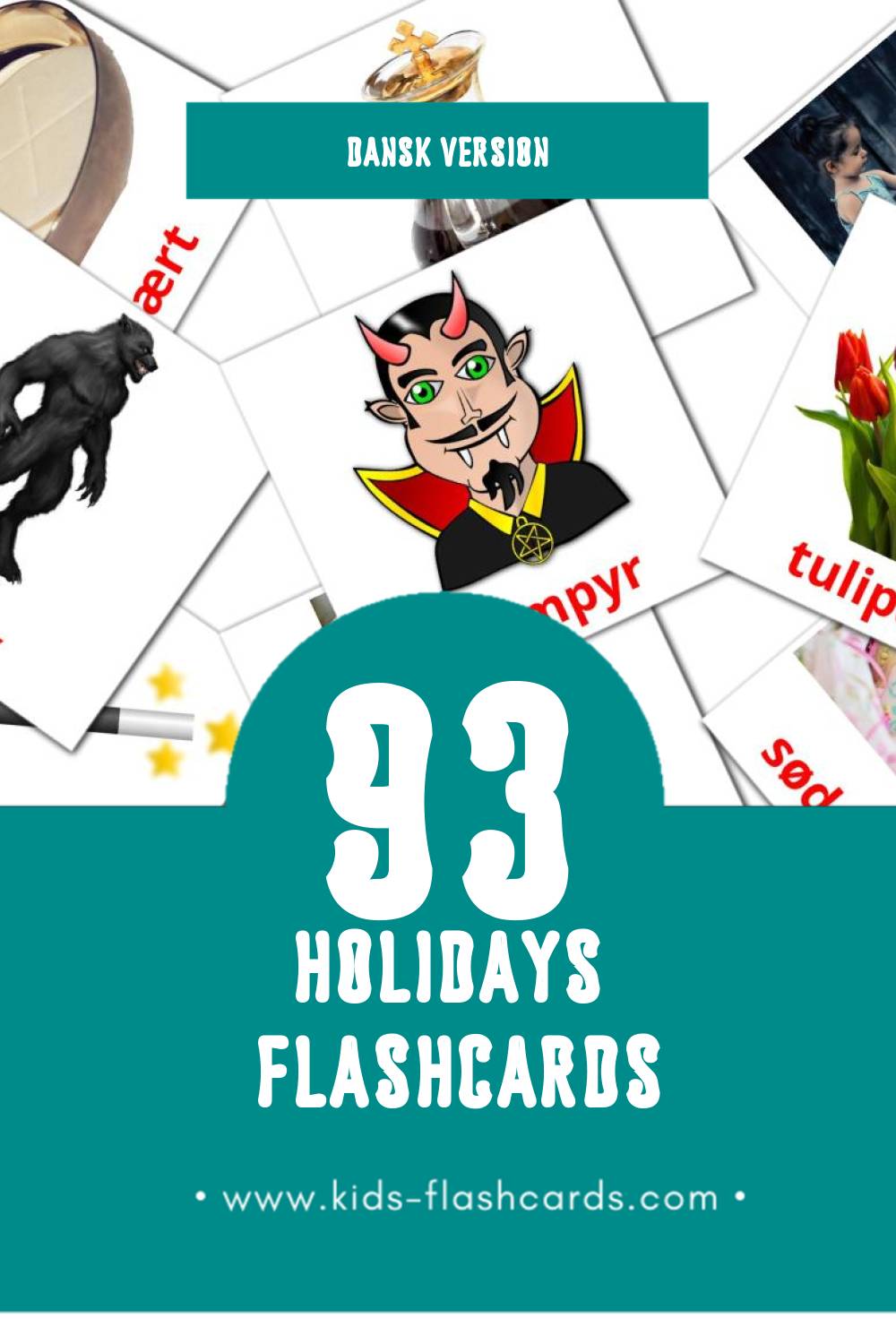 Visual Helligdage Flashcards for Toddlers (93 cards in Dansk)