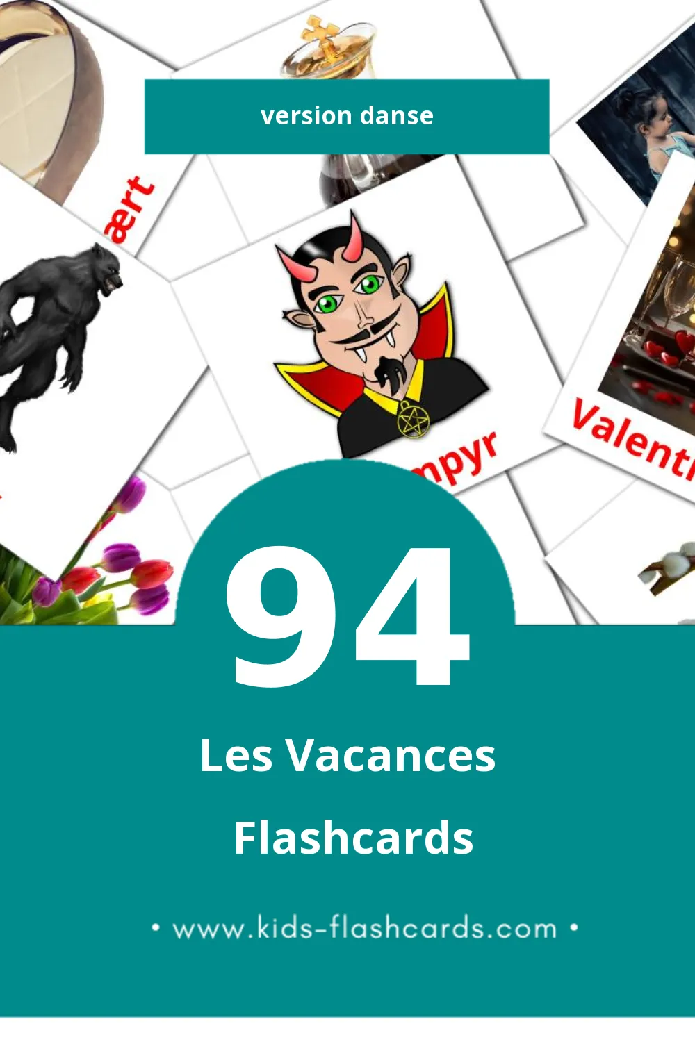 Flashcards Visual Helligdage pour les tout-petits (94 cartes en Danse)