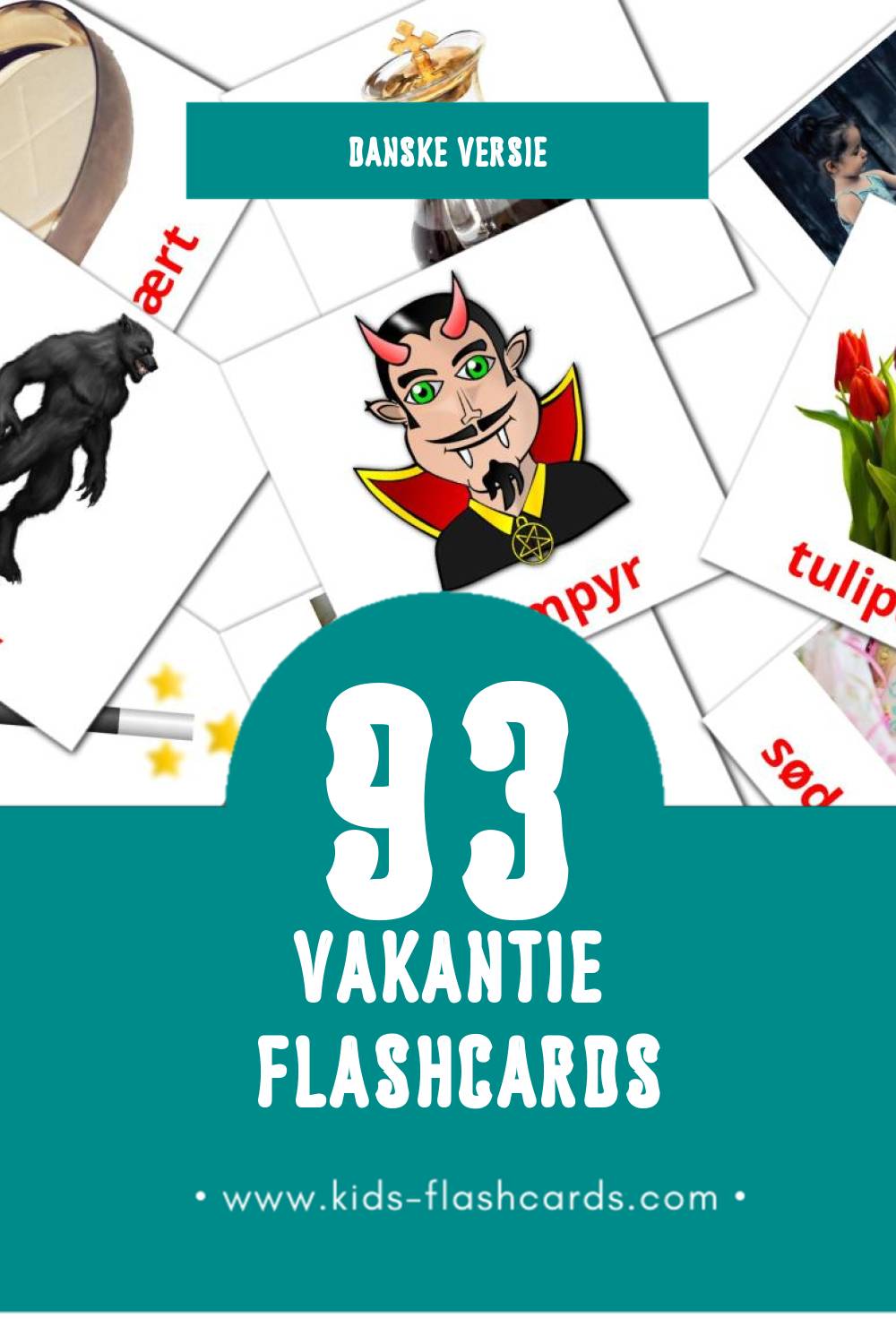 Visuele Helligdage Flashcards voor Kleuters (93 kaarten in het Dansk)