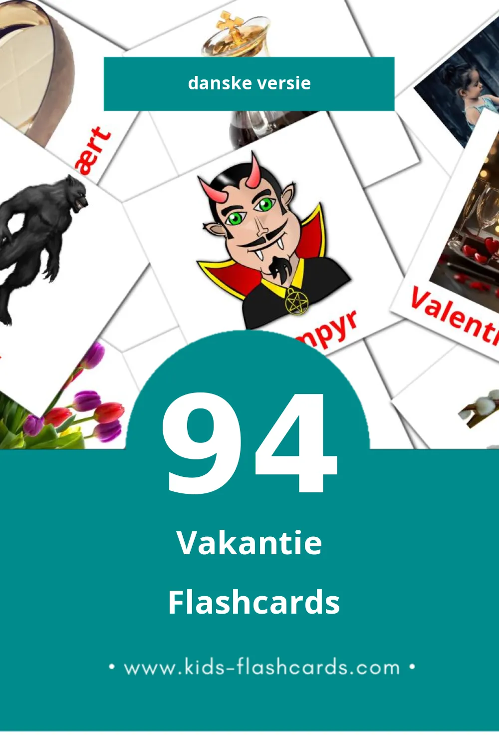 Visuele Helligdage Flashcards voor Kleuters (94 kaarten in het Dansk)