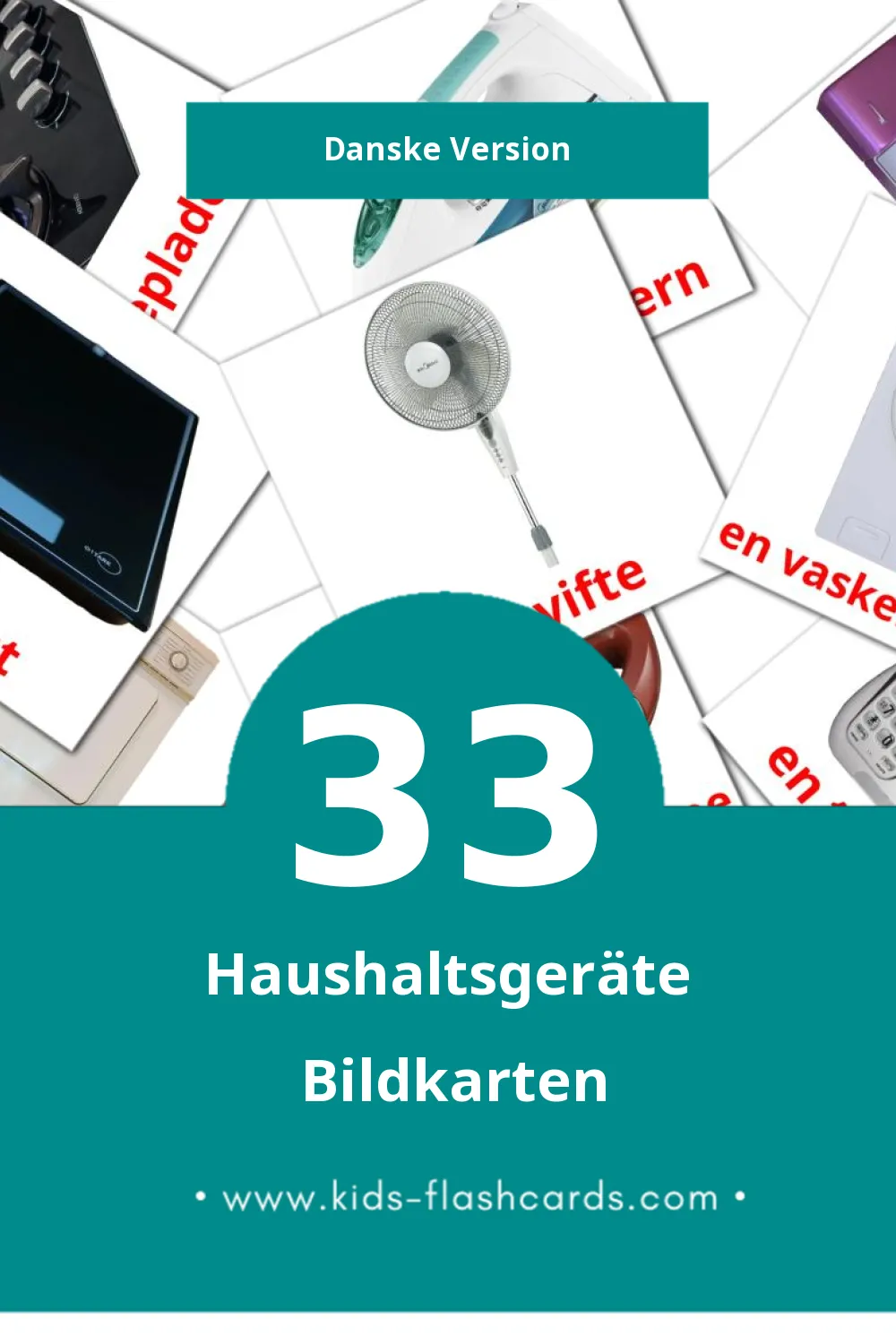 Visual Husholdningsredskaber  Flashcards für Kleinkinder (33 Karten in Dansk)