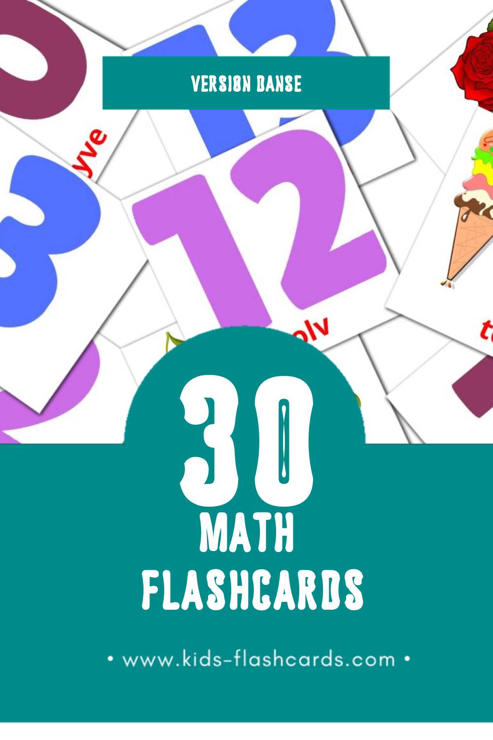 Flashcards Visual Math pour les tout-petits (30 cartes en Danse)