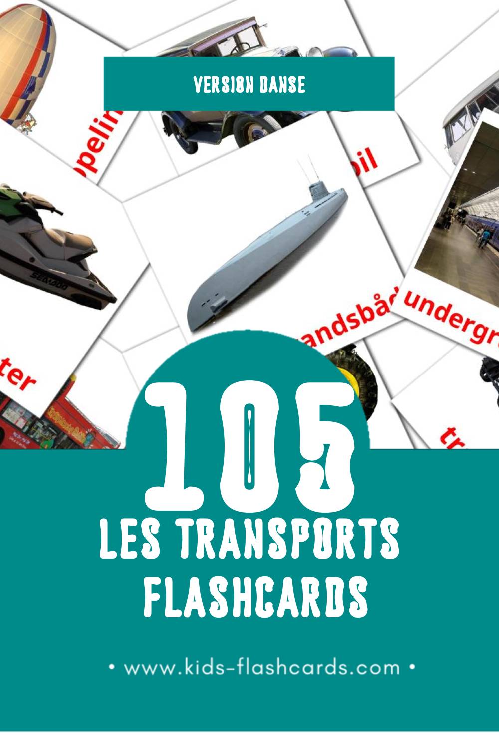 Flashcards Visual Transportere pour les tout-petits (108 cartes en Danse)