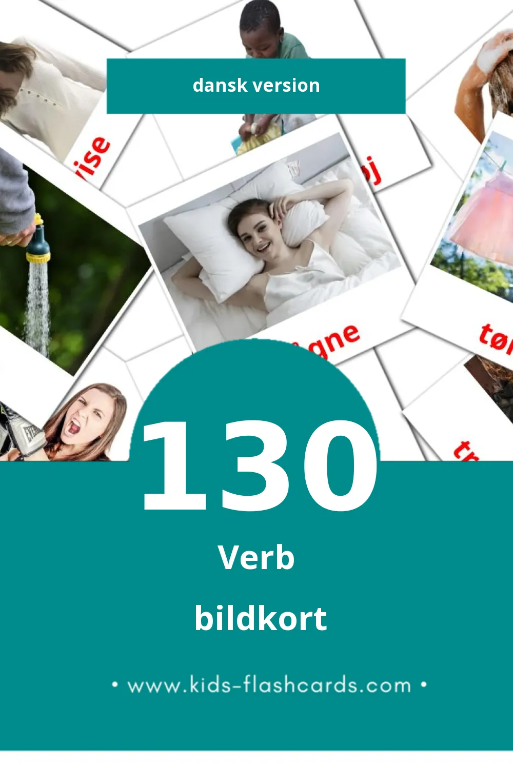 Visuella Verber för småbarn (130 bildkort för barn på Dansk)