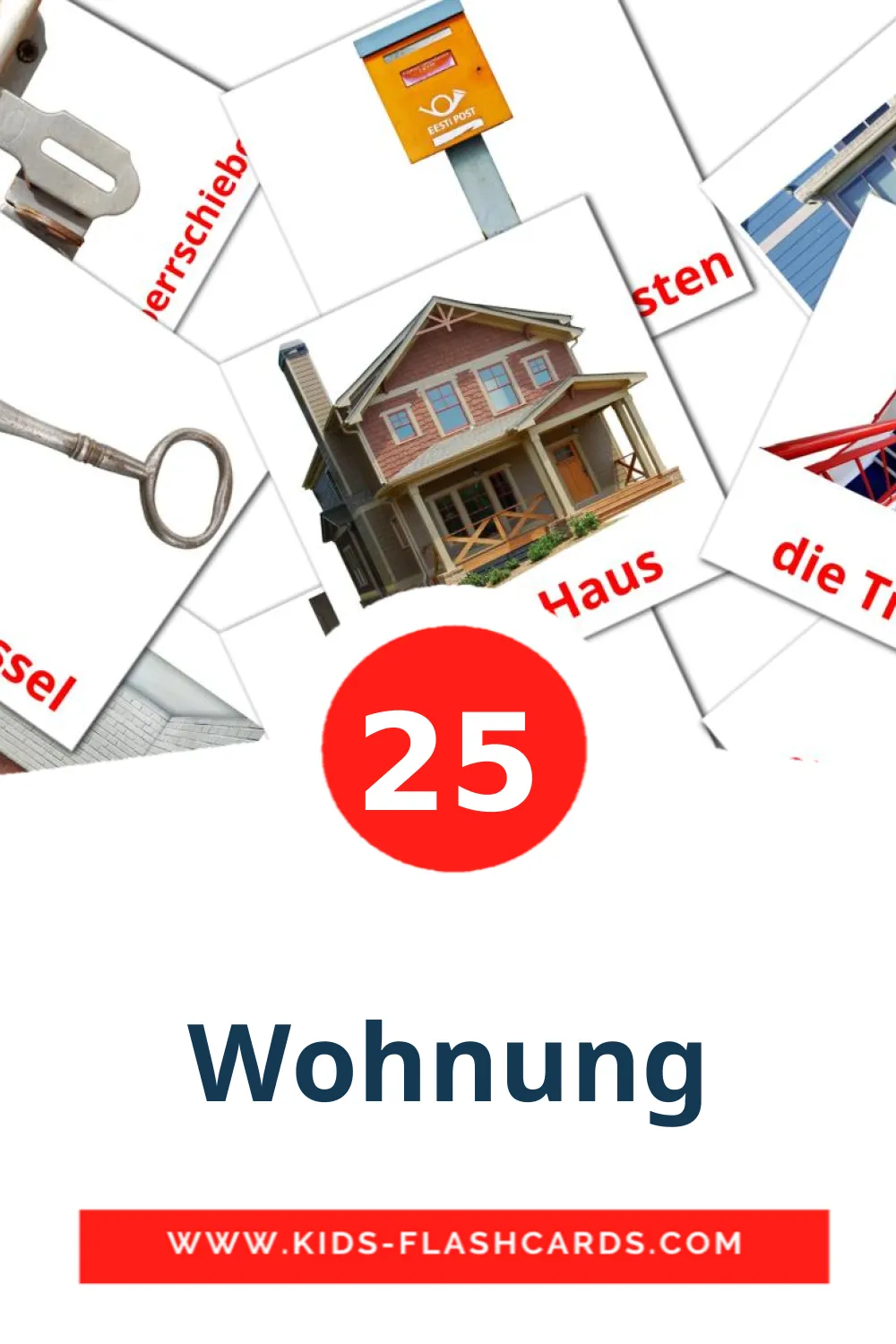 25 Wohnung Picture Cards for Kindergarden in german