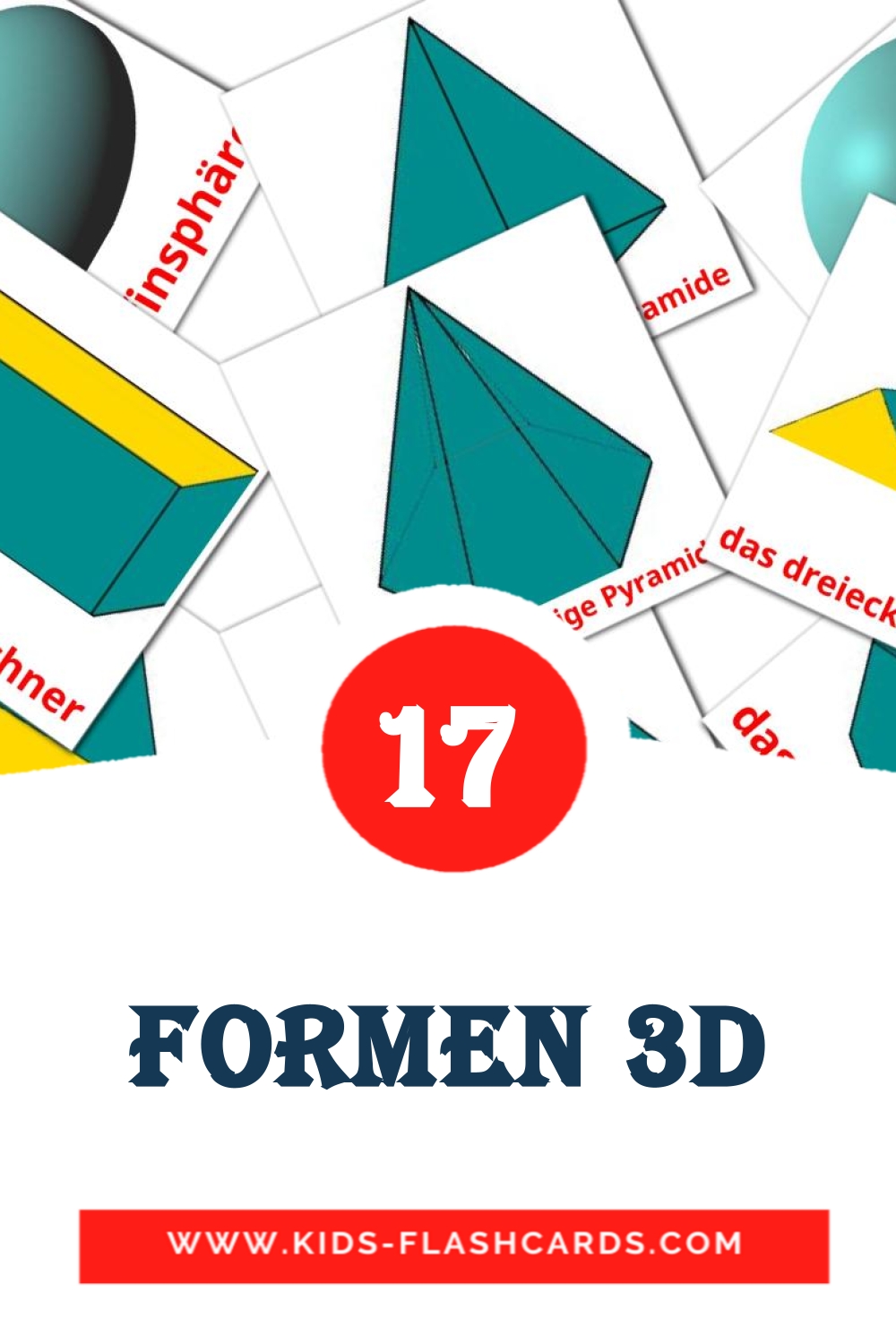17 Formen 3D Picture Cards for Kindergarden in german