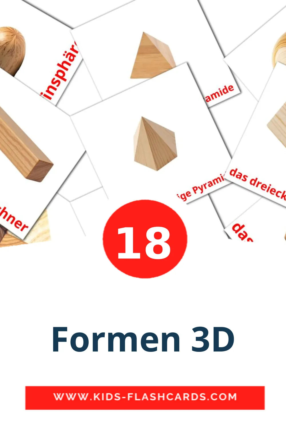 18 Formen 3D fotokaarten voor kleuters in het duits