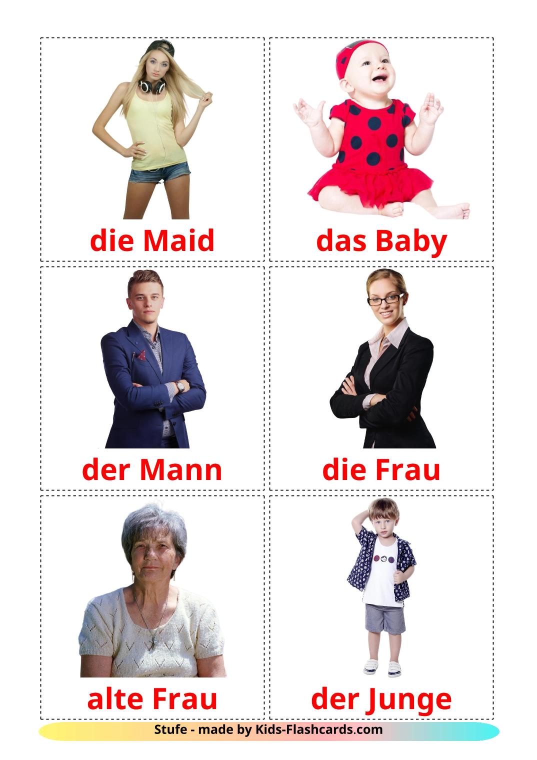 Stages - 12 Free Printable german Flashcards 