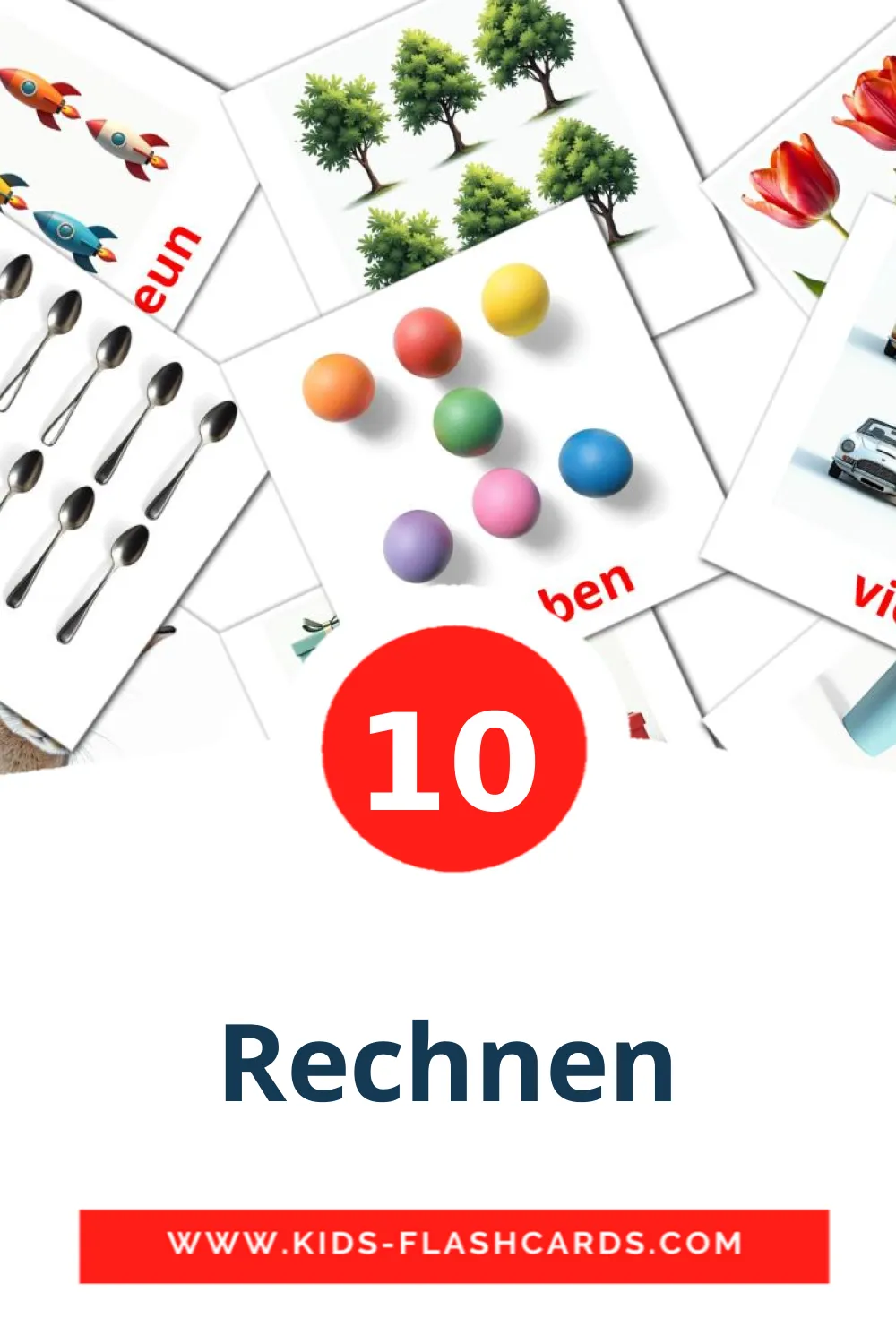 10 Rechnen fotokaarten voor kleuters in het duits