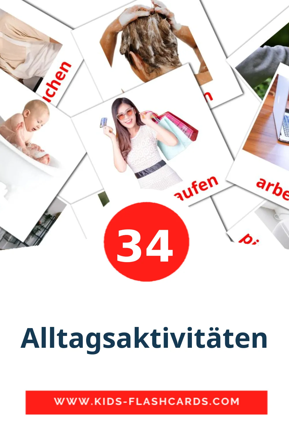 34 Alltagsaktivitäten fotokaarten voor kleuters in het duits