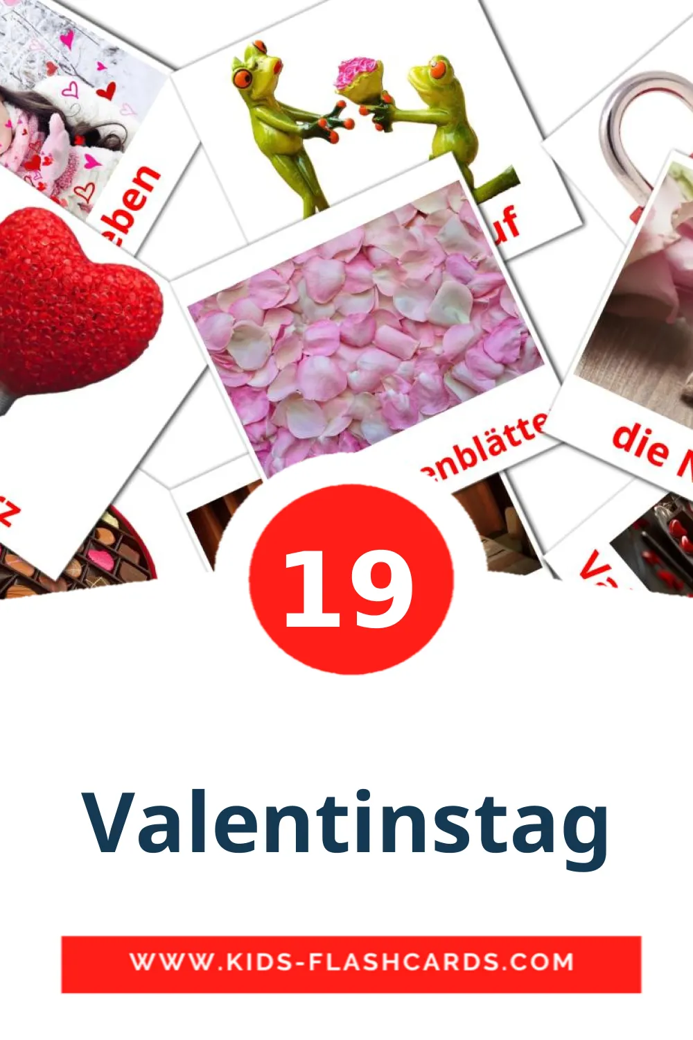 19 carte illustrate di Valentinstag per la scuola materna in tedesco