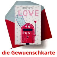 die Gewuenschkarte flashcards illustrate