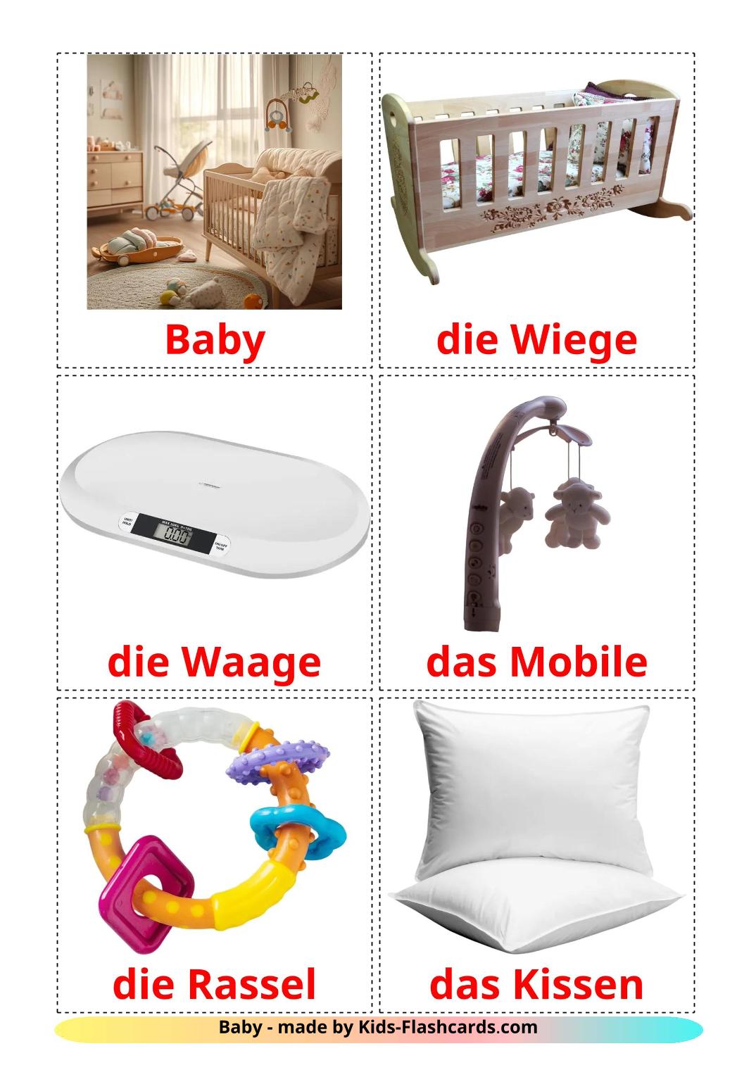 Baby - 20 kostenlose, druckbare Deutsch Flashcards 