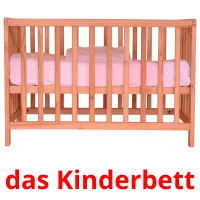 das Kinderbett Bildkarteikarten