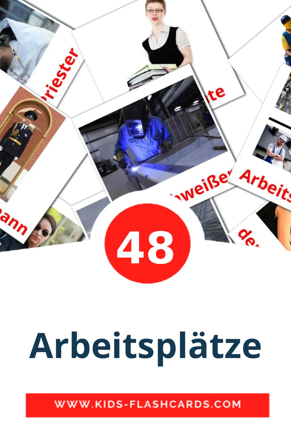 48 Arbeitsplätze Picture Cards for Kindergarden in german