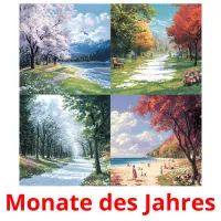 Monate des Jahres flashcards illustrate