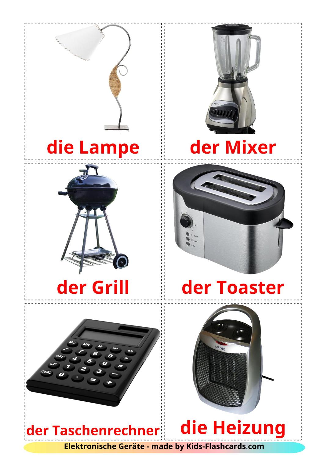 Electrodomésticos - 32 fichas de alemán para imprimir gratis 