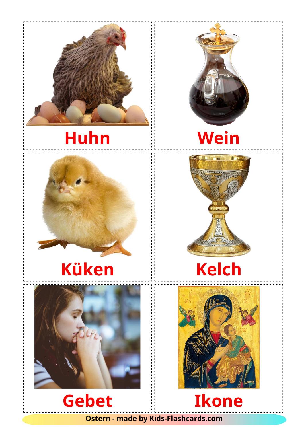 Easter - 31 Free Printable german Flashcards 