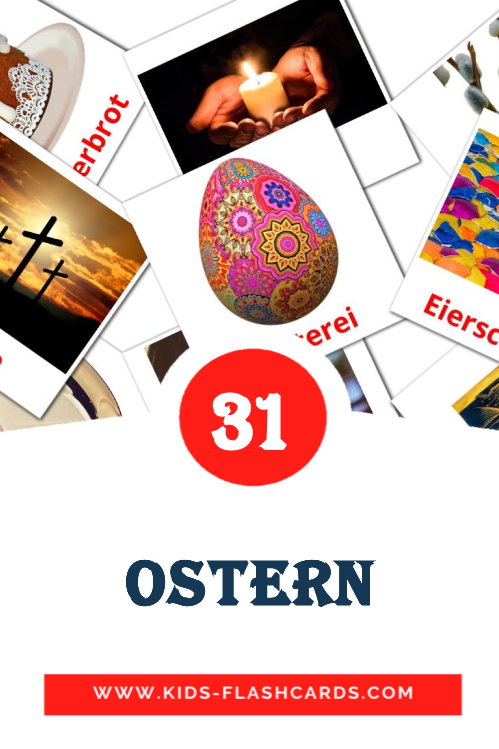 31 Ostern Picture Cards for Kindergarden in german