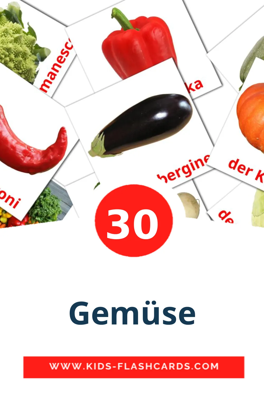 30 cartes illustrées de Gemüse pour la maternelle en allemand