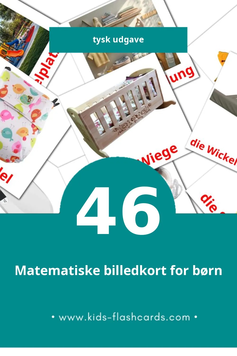 Visuelle billedkort for børn om Baby til småbørn (46 kort på Tysk)