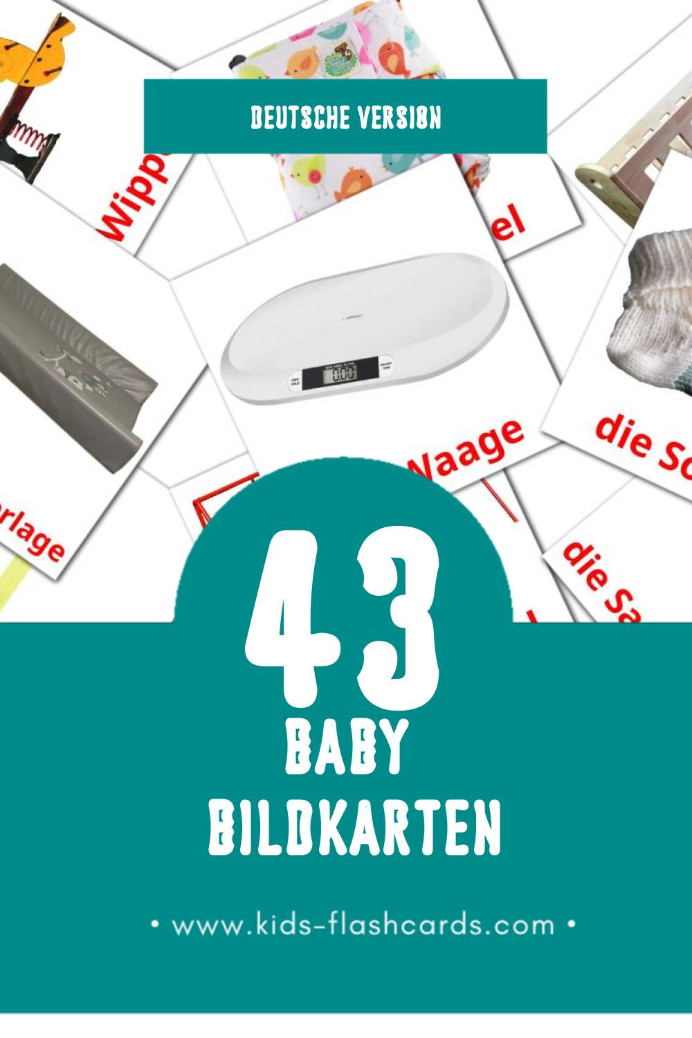 Visual Baby Flashcards für Kleinkinder (45 Karten in Deutsch)