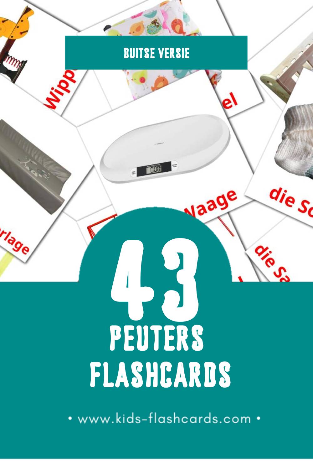 Visuele Baby Flashcards voor Kleuters (43 kaarten in het Duits)