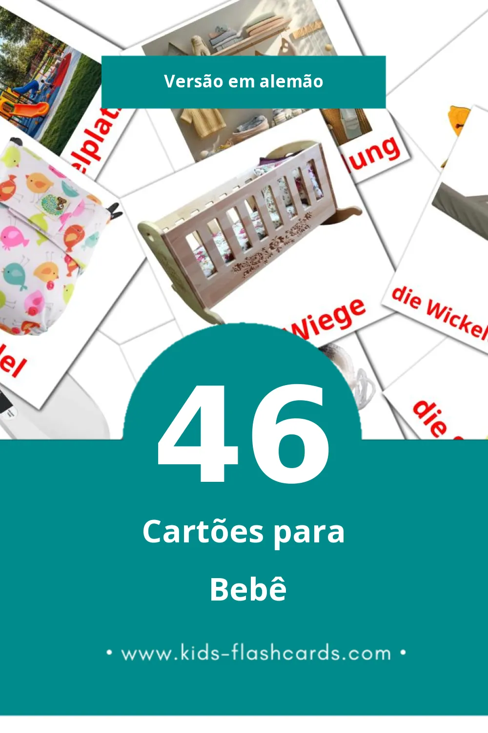 Flashcards de Baby Visuais para Toddlers (46 cartões em Alemão)