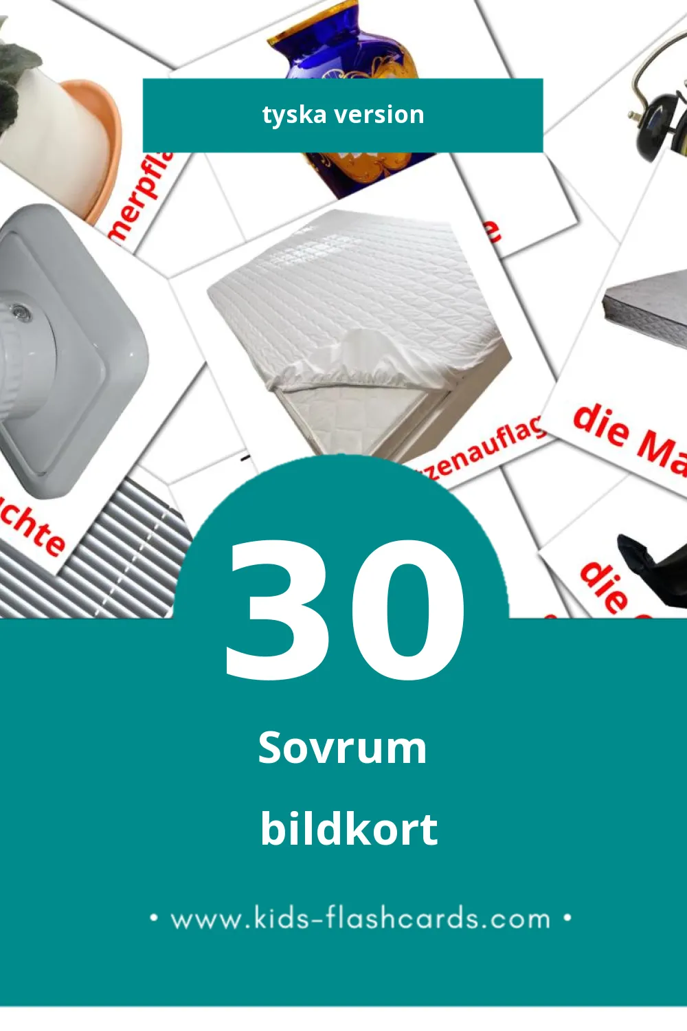 Visuella Schlafzimmer för småbarn (30 bildkort för barn på Tyska)