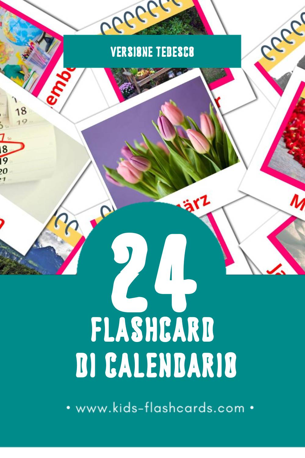 Schede visive sugli Kalender per bambini (24 schede in Tedesco)