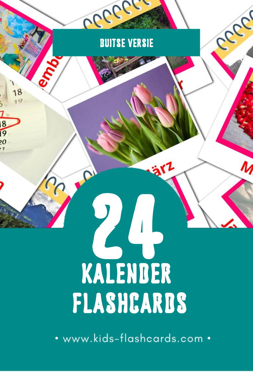 Visuele Kalender Flashcards voor Kleuters (24 kaarten in het Duits)