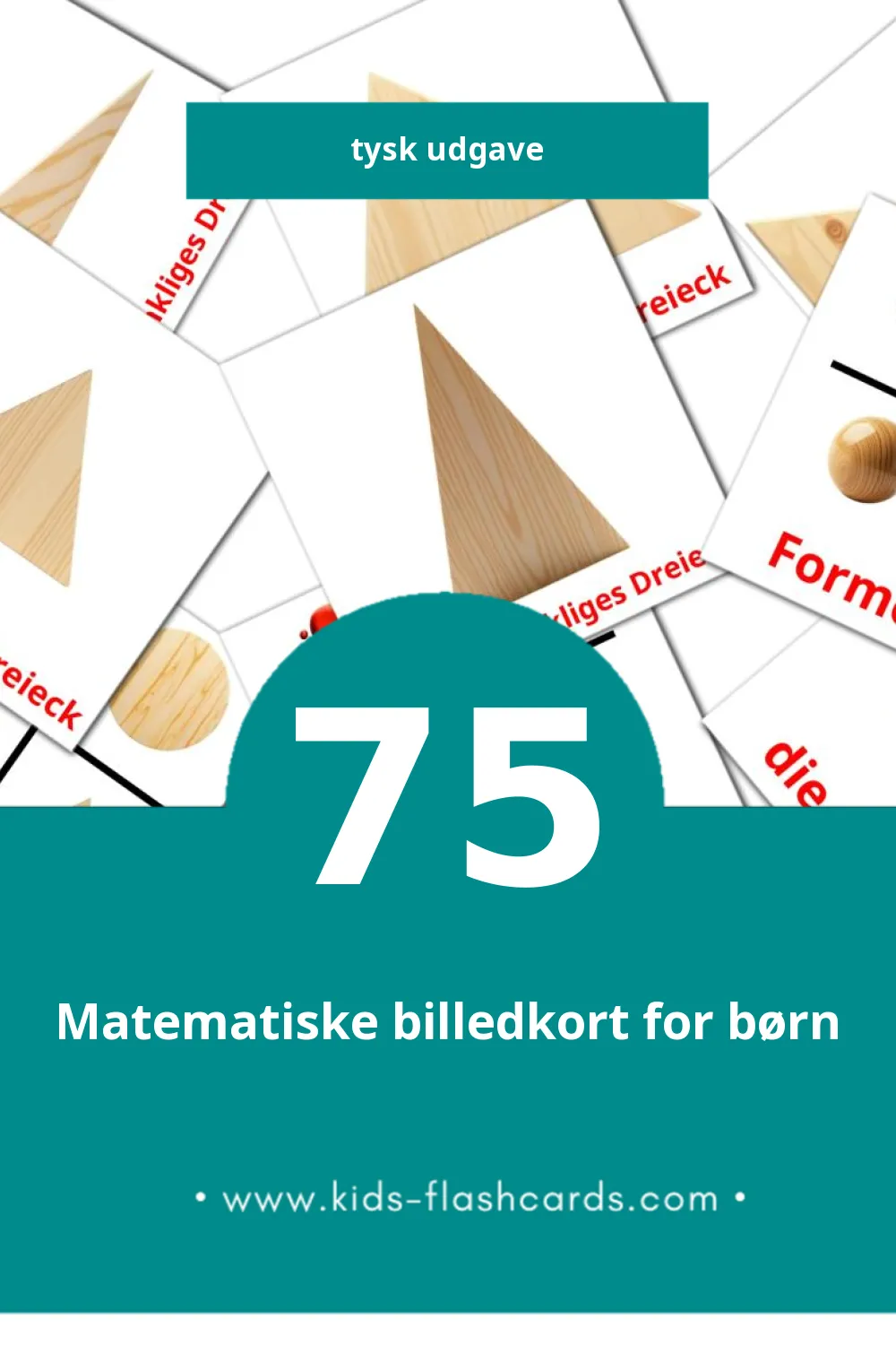 Visuelle billedkort for børn om Farben und Formen til småbørn (75 kort på Tysk)